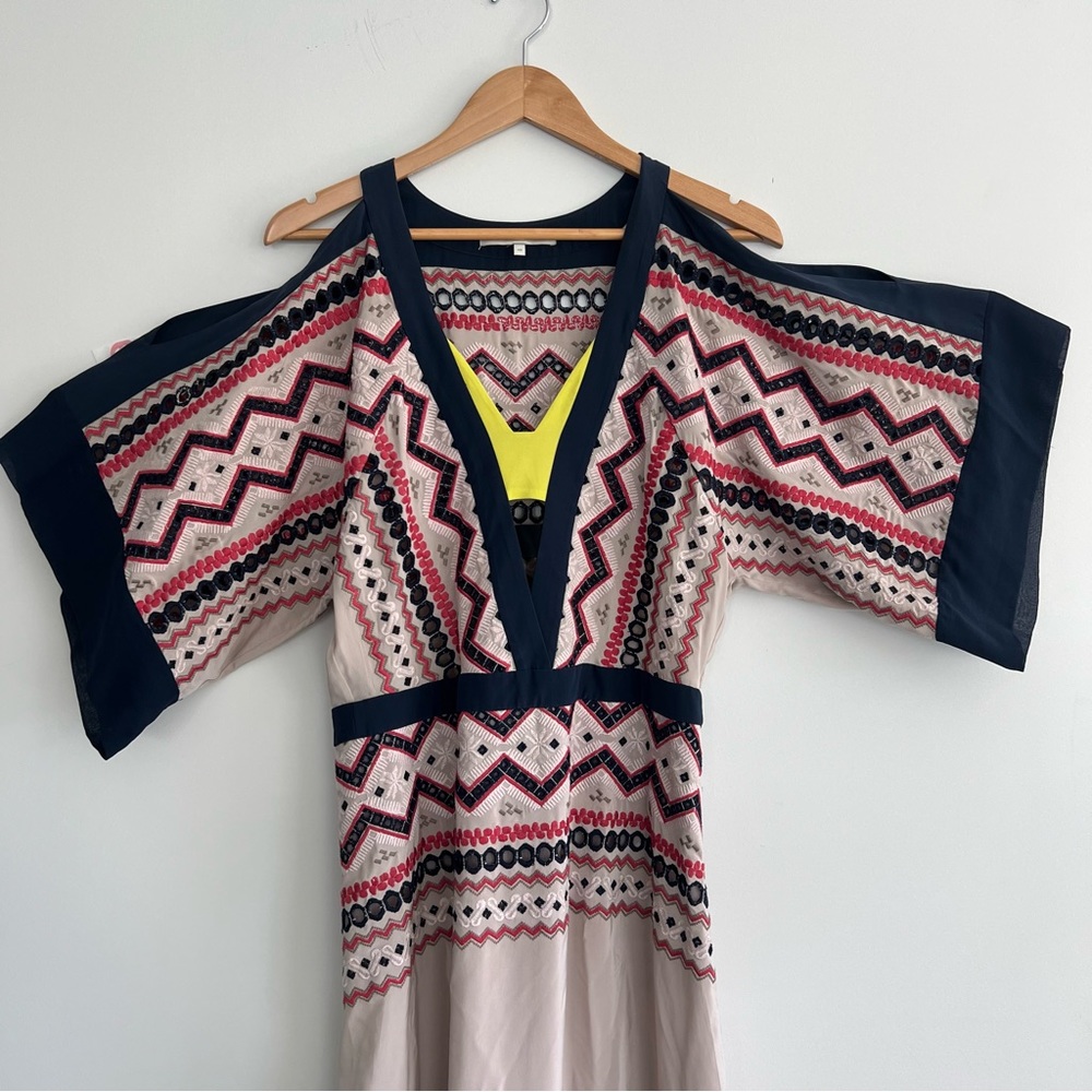 ♦️SOLD♦️BCBGMaxAzria Runway The Kalina Multicolor Eyelet Embroidered Maxi Dress - Picture 4 of 16